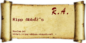 Ripp Abbás névjegykártya